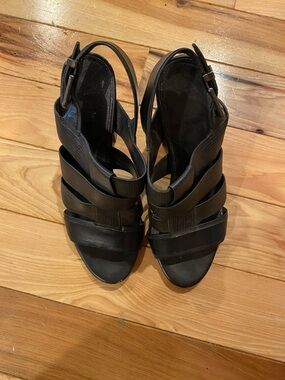 Sam Edelman Black Strappy Slingback Heels